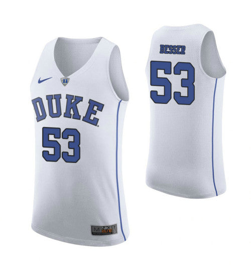 Duke Blue Devils 53 Brennan Besser College Basketball Jersey White retro stitched fan jersey RTJ11456 image 1