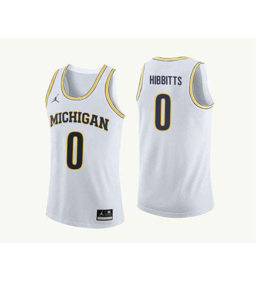 Michigan Wolverines 0 Brent Hibbitts College Basketball Jersey White 8884 retro stitched fan jersey RTJ3765 image 1