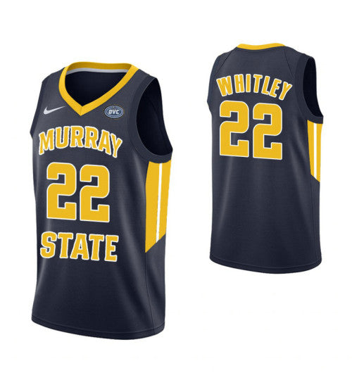 Murray State Racers 22 Brion Whitley College Basketball Jersey Navy retro stitched fan jersey RTJ9199 image 1