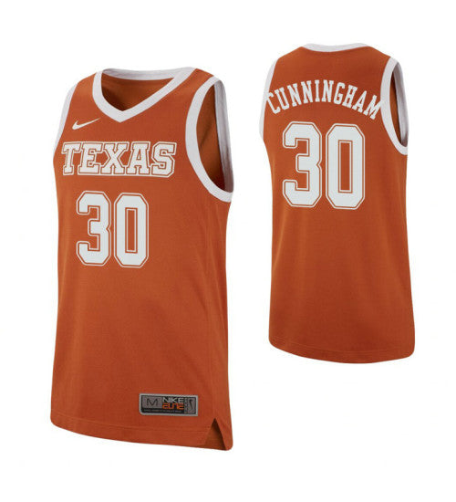 Brock Cunningham College Basketball Jersey Texas Orange Texas Longhorns retro stitched fan jersey RTJ12131 image 1