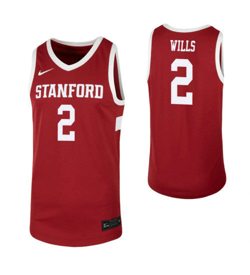 Stanford Cardinal 2 Bryce Wills Cardinal College Basketball Jersey retro stitched fan jersey RTJ2288 image 1