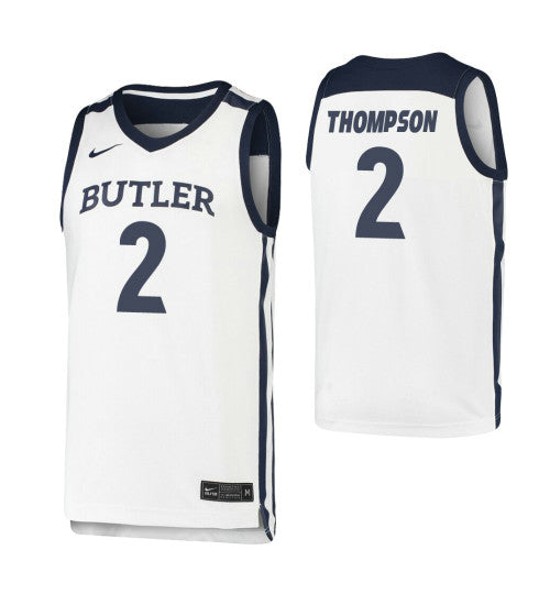 Butler Bulldogs 2 Aaron Thompson White College Basketball Jersey retro stitched fan jersey RTJ6216 image 1