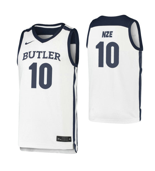 Butler Bulldogs Bryce Nze College Basketball Jersey White retro stitched fan jersey RTJ12086 image 1