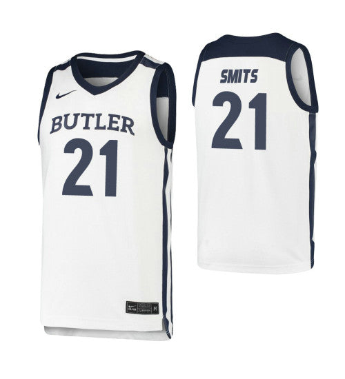 Butler Bulldogs Derrik Smits College Basketball Jersey White retro stitched fan jersey RTJ6185 image 1