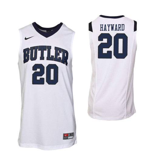 Butler Bulldogs 20 Gordon Hayward College Basketball Jersey White retro stitched fan jersey RTJ6213 image 1