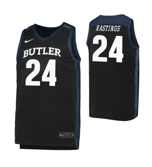 Butler Bulldogs Markeese Hastings College Basketball Jersey Black retro stitched fan jersey RTJ12079 image 1