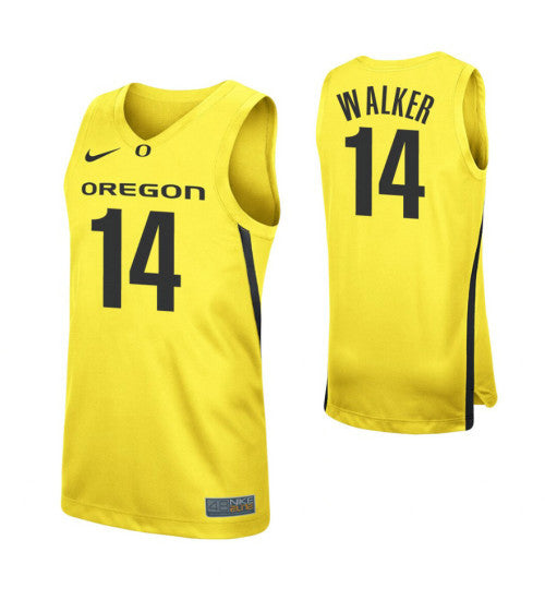 Oregon Ducks 14 Cj Walker Yellow College Basketball Jersey retro stitched fan jersey RTJ8423 image 1