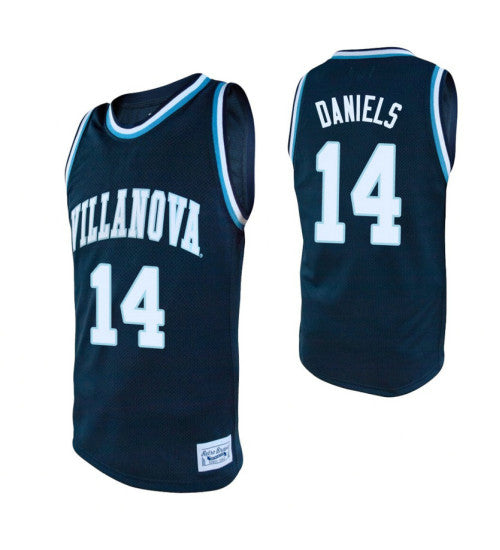 Villanova Wildcats 14 Caleb Daniels Navy College Basketball Jersey retro stitched fan jersey RTJ1487 image 1