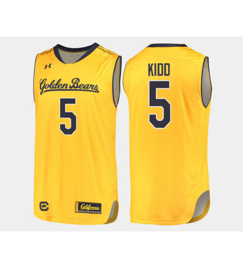 California Golden Bears 5 Jason Kidd Gold Alternate College Basketball Jersey retro stitched fan jersey RTJ11969 image