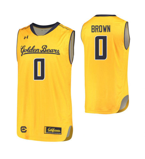 California Golden Bears 0 Jaylen Brown College Basketball Jersey Gold retro stitched fan jersey RTJ12048 image 1