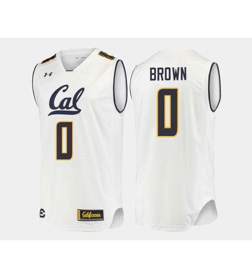California Golden Bears 0 Jaylen Brown White Home College Basketball Jersey retro stitched fan jersey RTJ12044 image 1