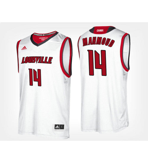 Louisville Cardinals 14 Anas Mahmoud White Road College Basketball Jersey retro stitched fan jersey RTJ4393 image 1