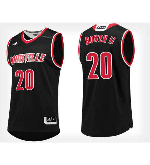 Louisville Cardinals 20 Brian Bowen Ii Black Alternate College Basketball Jersey retro stitched fan jersey RTJ4381
