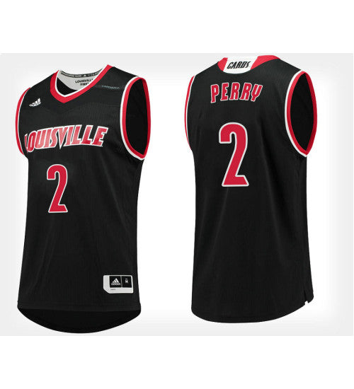 Louisville Cardinals 2 Darius Perry Black Alternate College Basketball Jersey retro stitched fan jersey RTJ4383 image 1