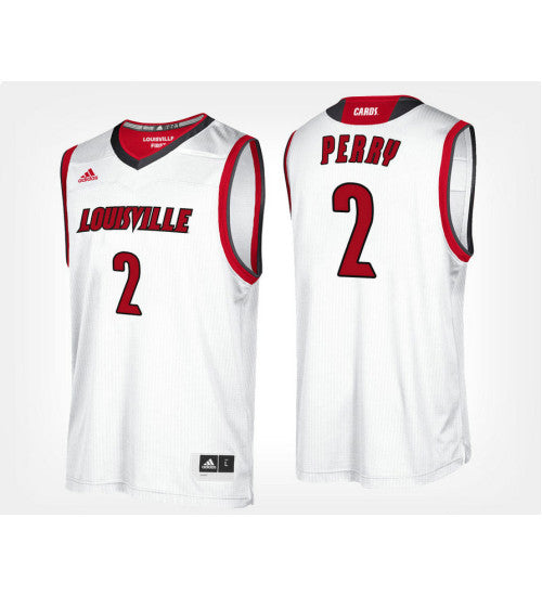 Louisville Cardinals 2 Darius Perry White Road College Basketball Jersey retro stitched fan jersey RTJ4382 image 1