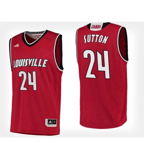 Louisville Cardinals 24 Dwayne Sutton Red Home College Basketball Jersey retro stitched fan jersey RTJ10217 image 1