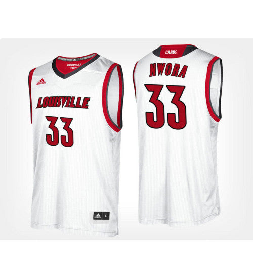 Louisville Cardinals 33 Jordan Nwora White Road College Basketball Jersey retro stitched fan jersey RTJ10198 image 1