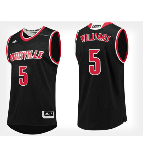 Louisville Cardinals 5 Malik Williams Black Alternate College Basketball Jersey retro stitched fan jersey RTJ4337