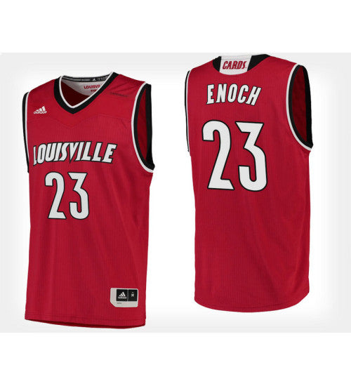 Louisville Cardinals 23 Steven Enoch Red Home College Basketball Jersey retro stitched fan jersey RTJ4371 image 1