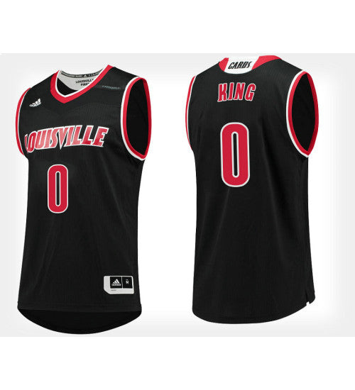 Louisville Cardinals 0 Vj King Black Alternate College Basketball Jersey retro stitched fan jersey RTJ4423 image 1