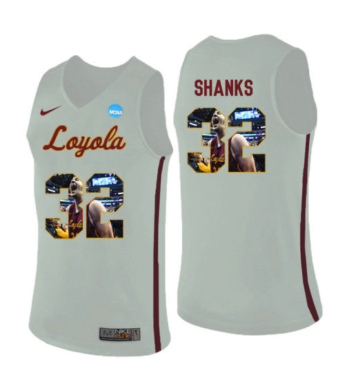 Loyola Chi Ramblers 32 Carson Shanks College Basketball Jersey White retro stitched fan jersey RTJ10137 image 1
