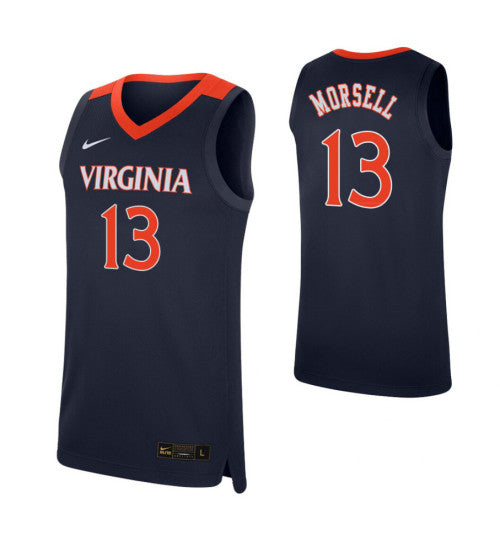 Casey Morsell College Basketball Jersey Navy Virginia Cavaliers retro stitched fan jersey RTJ6055 image 1