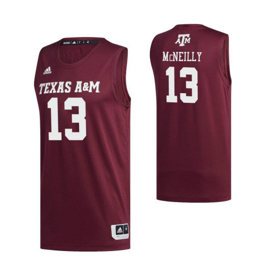 Texas Aampm Aggies 13 Cashius Mcneilly College Basketball Jersey Maroon retro stitched fan jersey RTJ7818 image 1