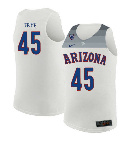 Arizona Wildcats 45 Channing Frye College Basketball Jersey White 6214 retro stitched fan jersey RTJ6435 image 1