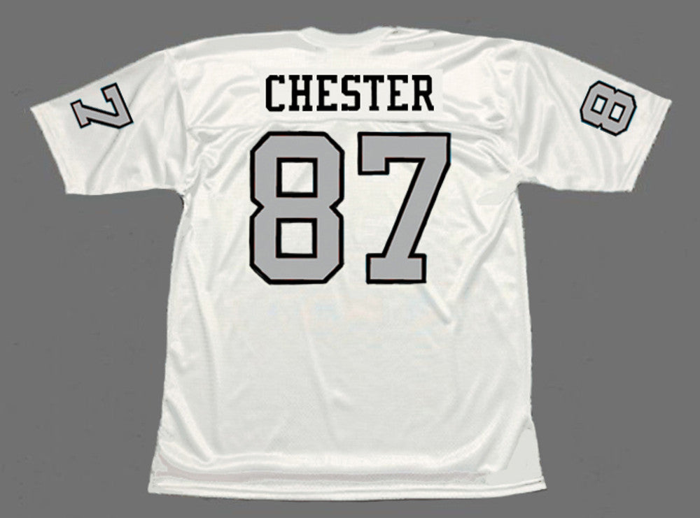 Oakland Raiders Raymond Chester 1970 Away Throwback Football Jersey product image