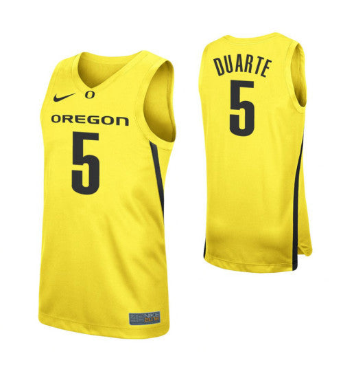 Chris Duarte College Basketball Jersey Yellow Oregon Ducks retro stitched fan jersey RTJ6045 image 1