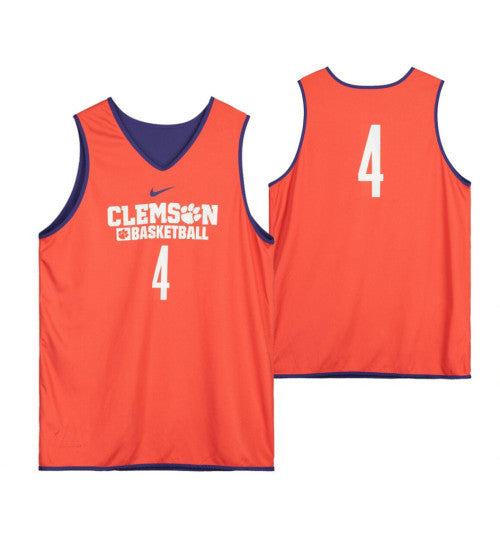 Clemson Tigers Orange Team Issued 4 College Basketball Jersey From The Basketball Program retro stitched fan jersey