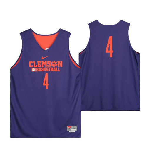 Clemson Tigers Purple Team Issued 4 College Basketball Jersey From The Basketball Program retro stitched fan jersey