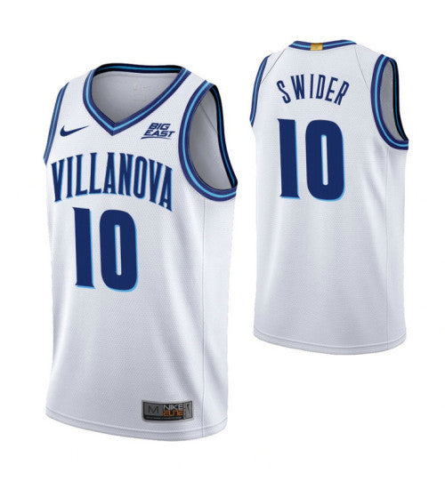 Villanova Wildcats 10 Cole Swider White College Basketball Jersey retro stitched fan jersey RTJ7253 image 1