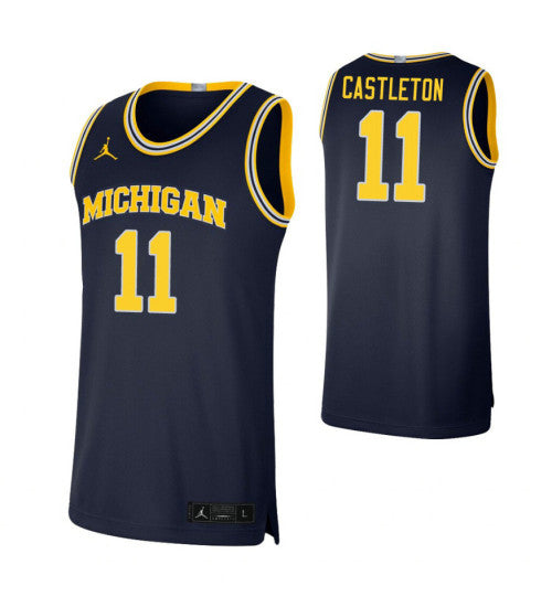 Michigan Wolverines 11 Colin Castleton Limited College Basketball Jersey Navy retro stitched fan jersey RTJ3545 image 1