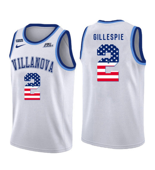 Villanova Wildcats 2 Collin Gillespie College Basketball Jersey White 11176 retro stitched fan jersey RTJ1473 image 1