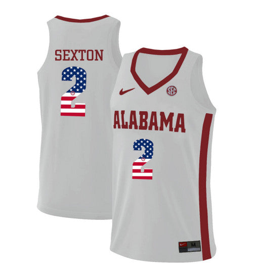 Alabama Crimson Tide 2 Collin Sexton College Basketball Jersey White 27 retro stitched fan jersey RTJ12622 image 1