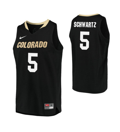 Colorado Buffaloes 5 Dshawn Schwartz College Basketball Jersey Black retro stitched fan jersey RTJ11820 image 1