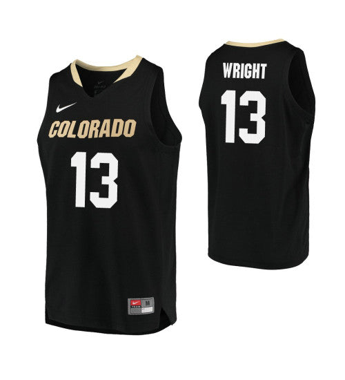 Colorado Buffaloes 13 Namon Wright College Basketball Jersey Black retro stitched fan jersey RTJ11839 image 1