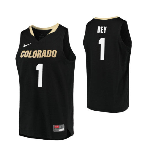 Colorado Buffaloes 1 Tyler Bey College Basketball Jersey Black 6696 retro stitched fan jersey RTJ5953 image 1