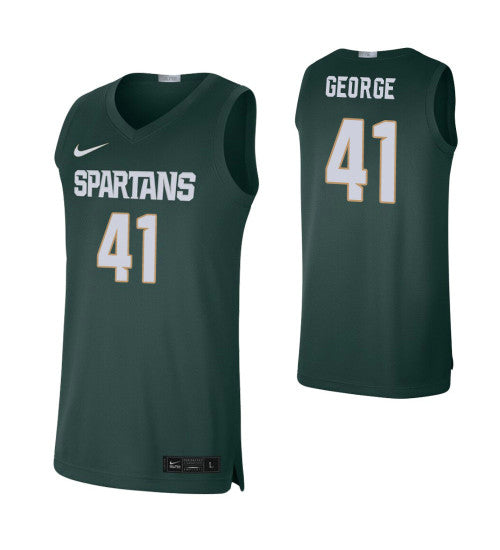 Michigan State Spartans 41 Conner George Alumni Limited College Basketball Jersey Green retro stitched fan jersey