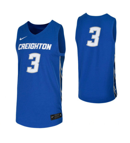 Creighton Bluejays 3 College Basketball Jersey Royal retro stitched fan jersey RTJ11788 image 1