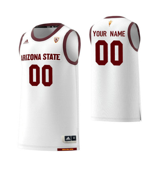 Arizona State Sun Devils 00 Custom College Basketball Jersey White retro stitched fan jersey RTJ12482 image 1