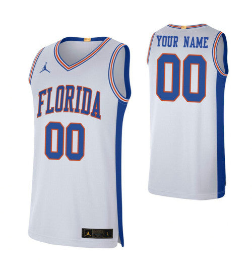 Florida Gators 00 Custom College Basketball Retro Limited Jersey White retro stitched fan jersey RTJ11341 image 1