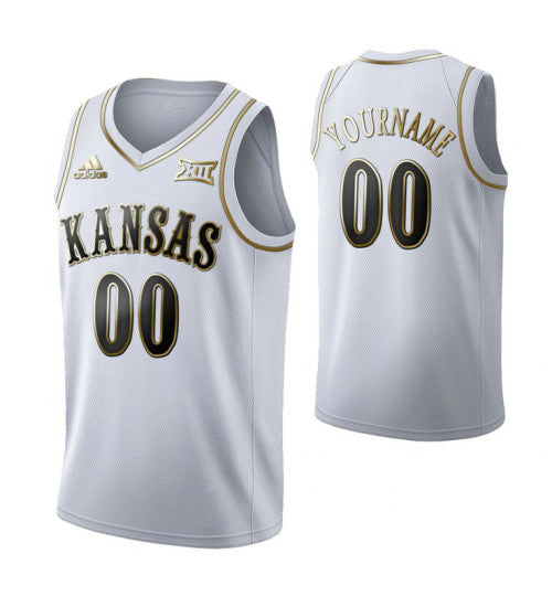 Kansas Jayhawks 00 Custom Limited Golden Edition Jersey White retro stitched fan jersey RTJ10527 image 1
