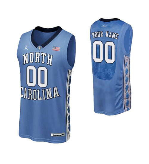 North Carolina Tar Heels Custom College Basketball Performace Jersey Royal retro stitched fan jersey RTJ9904 image 1