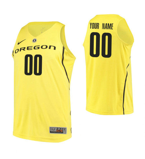 Oregon Ducks Custom College Basketball Jersey Yellow retro stitched fan jersey RTJ9899 image 1