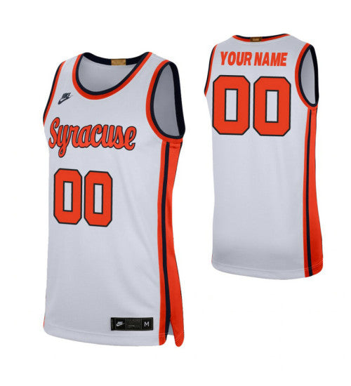 Syracuse Orange 00 Custom College Basketball Retro Limited Jersey White retro stitched fan jersey RTJ7975 image 1