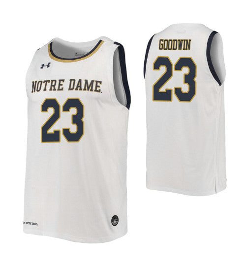 Notre Dame Fighting Irish 23 Dane Goodwin White College Basketball Jersey 9694 retro stitched fan jersey RTJ2955 image