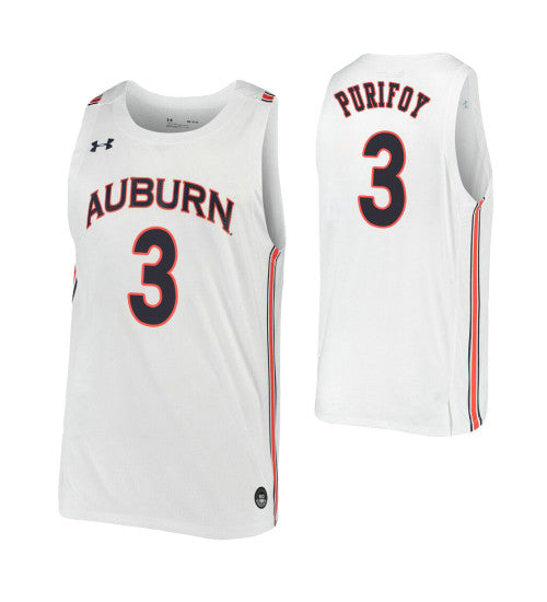 Danjel Purifoy College Basketball Jersey White Auburn Tigers retro stitched fan jersey RTJ5875 image 1
