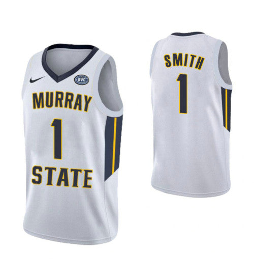 Murray State Racers 1 Daquan Smith College Basketball Jersey White retro stitched fan jersey RTJ3411 image 1